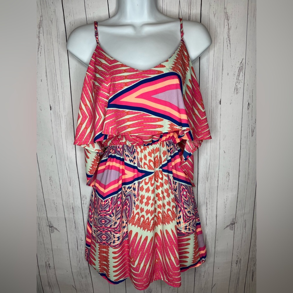 Olive Tree Dress Women’s Small Pink Sleeveless Layered Summer Vacation